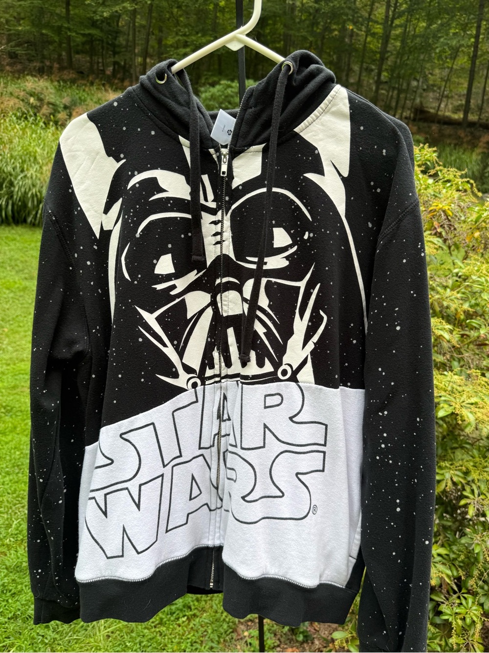 Star Wars Black & White Darth Vader Zip-Up Hoodie